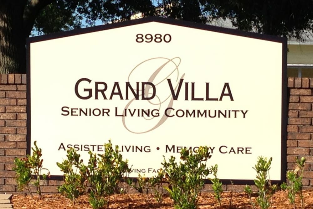 Grand Villa of Pinellas Park memorial sign in Florida