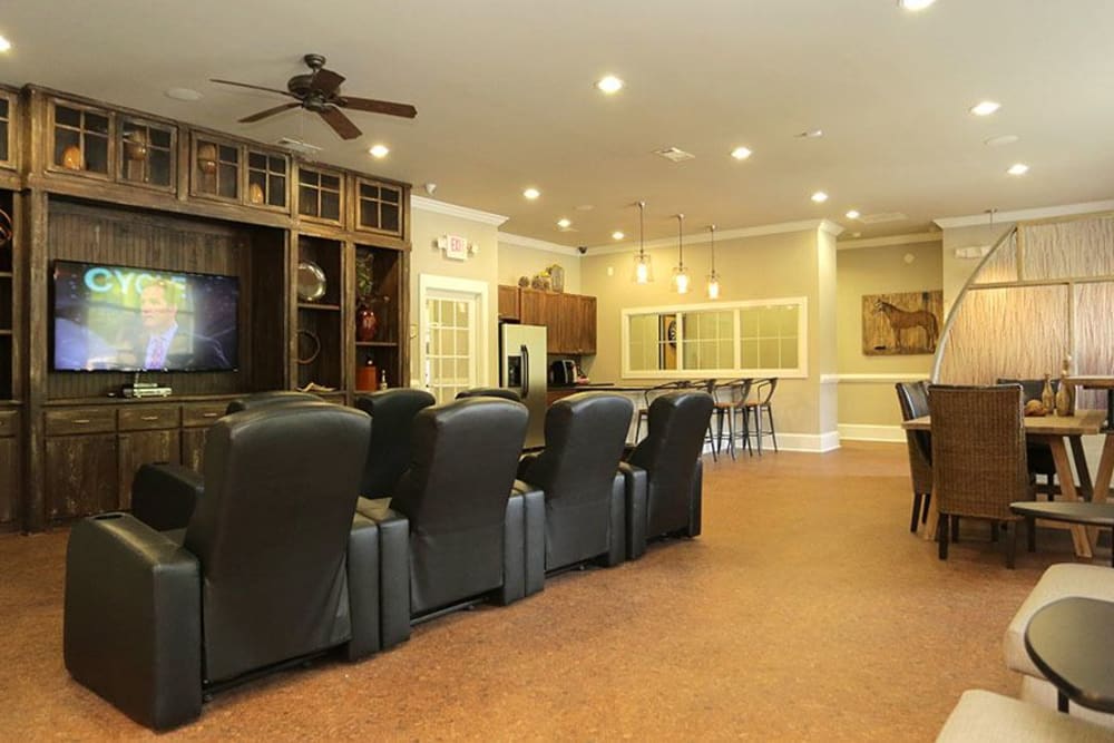 Theater room at Riverside Parc Apartments in Atlanta, GA