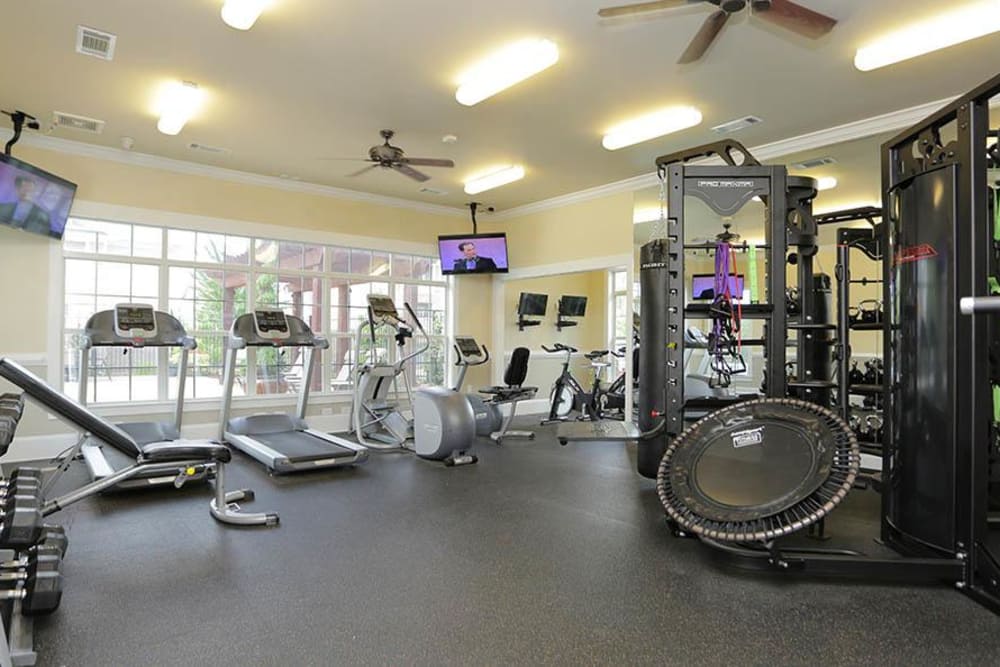 Fitness center at Riverside Parc Apartments in Atlanta, GA