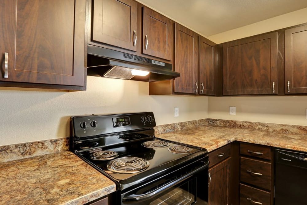 Kitchen at Belle Creek Apartments in Henderson, CO