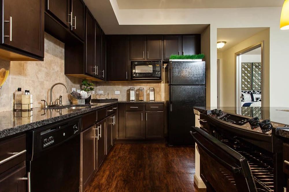 Kitchen at Harvest Station Apartments in Broomfield, Colorado