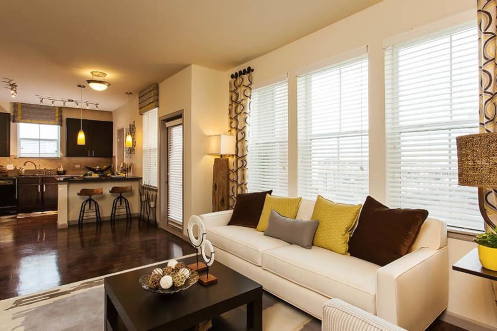 Model Living Room at Harvest Station Apartments in Broomfield, Colorado