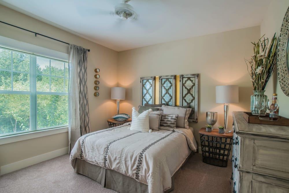 Inviting bedroom at Riverside Parc Apartments in Atlanta, GA