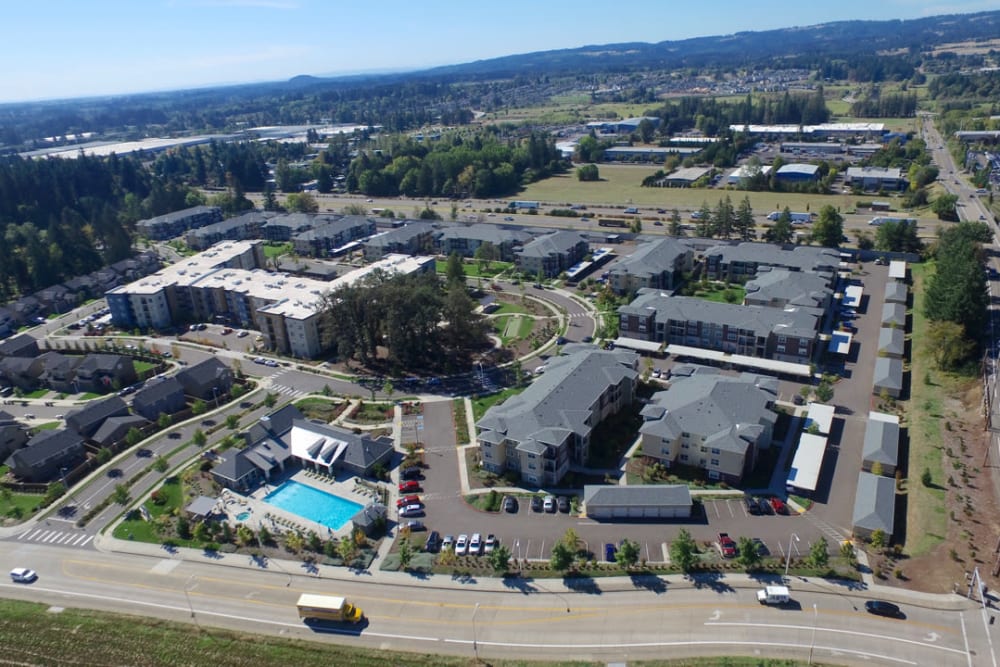 Aerial Property View at Terrene at the Grove in Wilsonville, Oregon