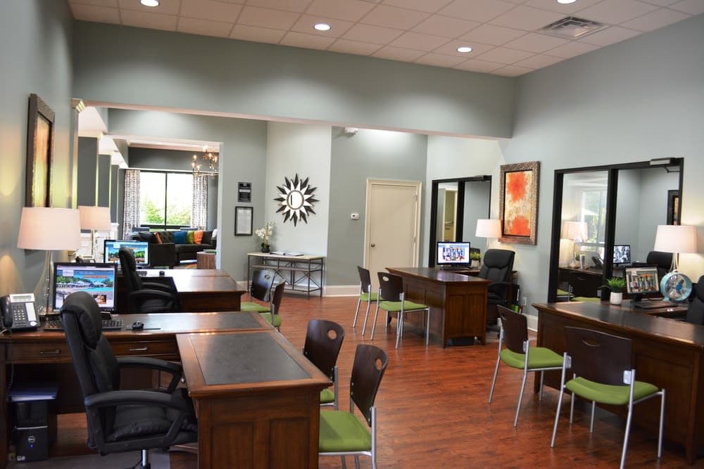 Leasing center at The Abbey at Inverness in Birmingham, Alabama