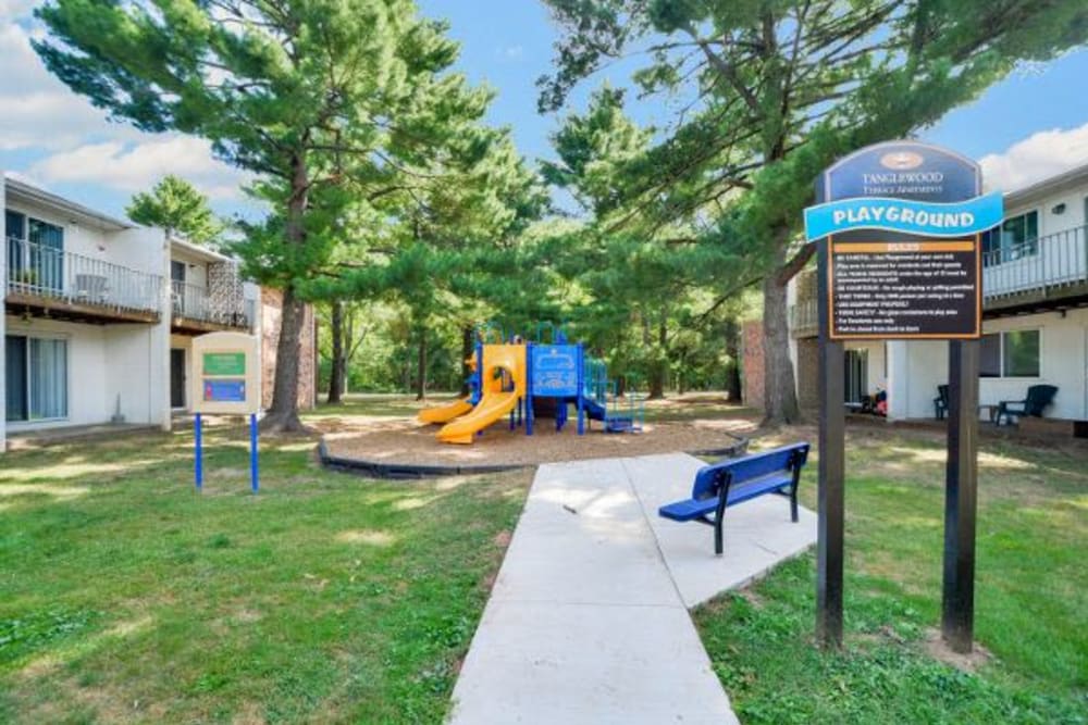 Spacious playground at Tanglewood Terrace Apartment Homes in Piscataway, NJ