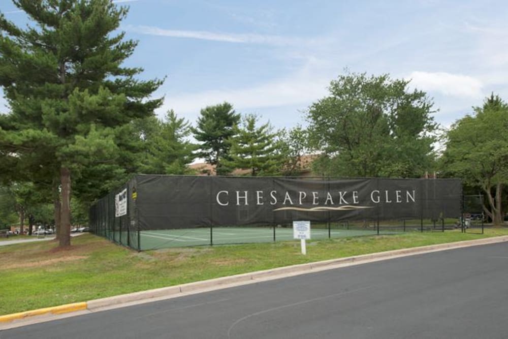 Beautiful tennis court at Chesapeake Glen Apartment Homes in Glen Burnie, MD