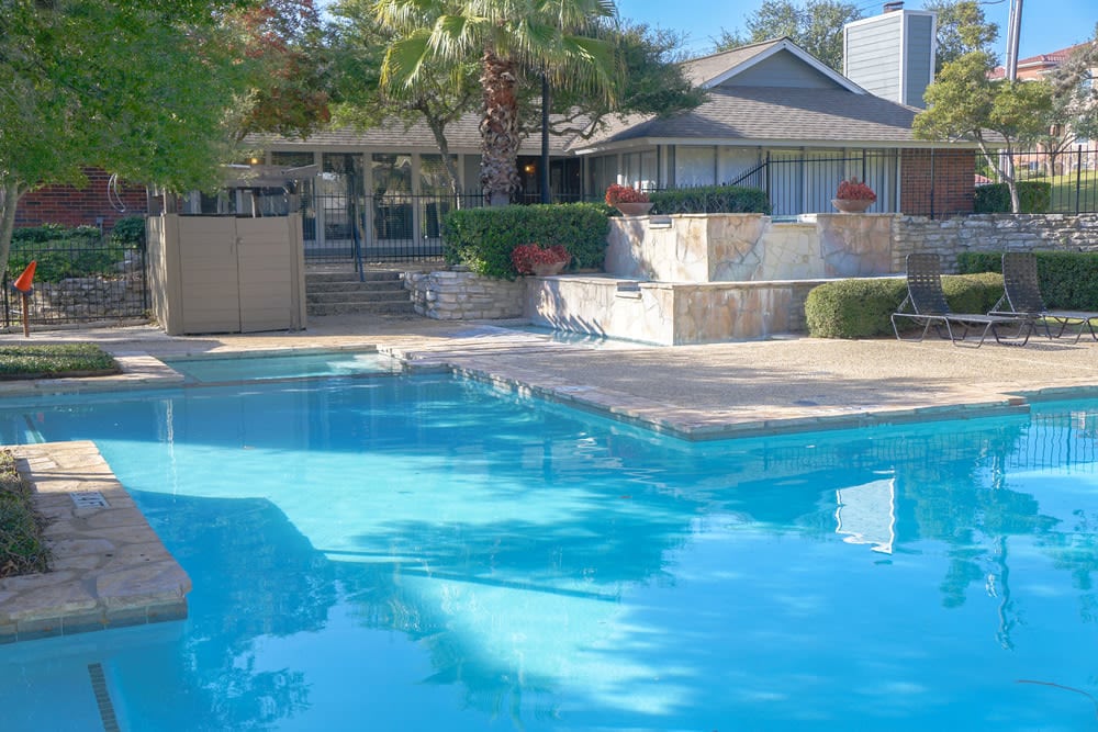 Multiple swimming pools at The Abbey at Medical Center in San Antonio, Texas