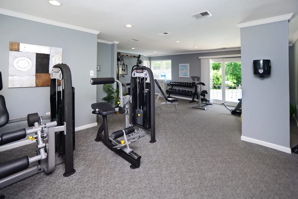 Unique fitness center at Quail Hollow Apartment Homes in Glen Burnie, Maryland