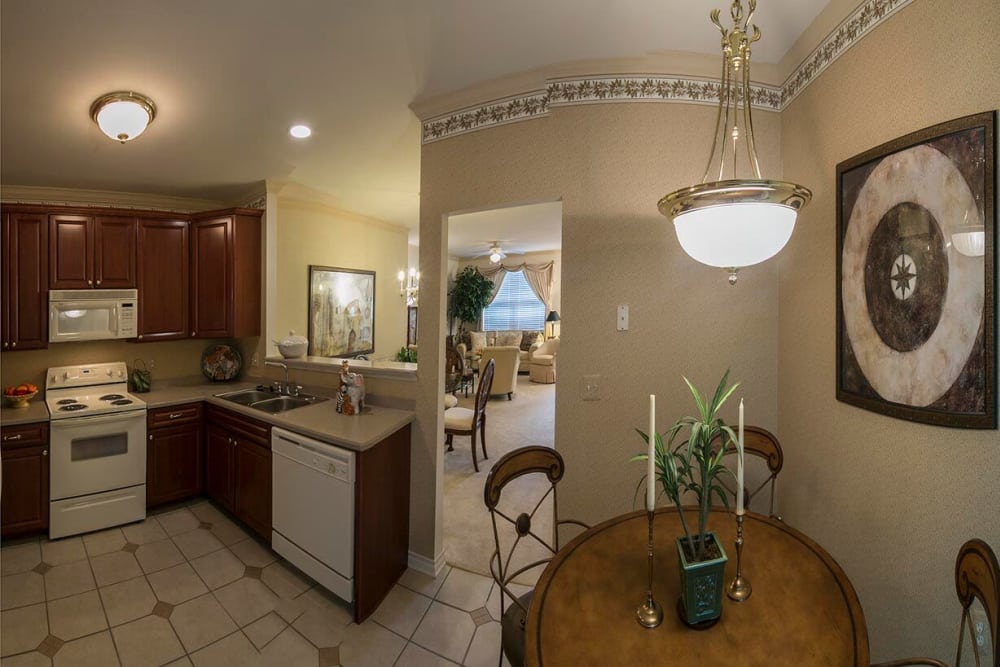 Modern kitchen at Brandywine in West Bloomfield