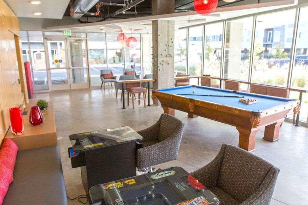 Pool Table in the Clubhouse at Oxford Station Apartments in Englewood, Colorado