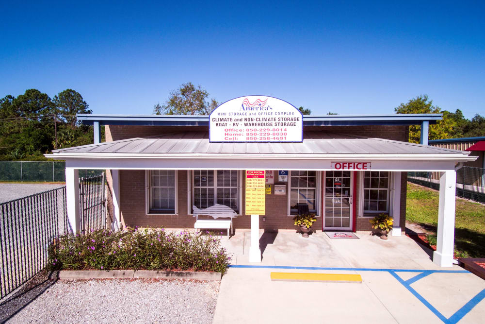 Office exterior at America's Mini-Storage and Office Complex in Port St. Joe, Florida