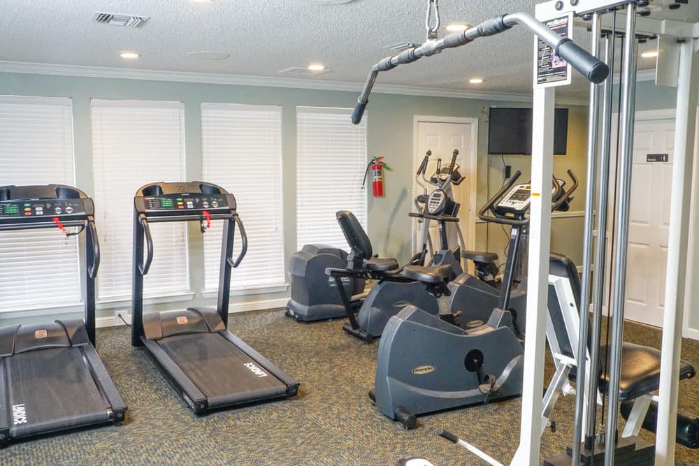 Updated fitness center at The Abbey at Medical Center in San Antonio, Texas