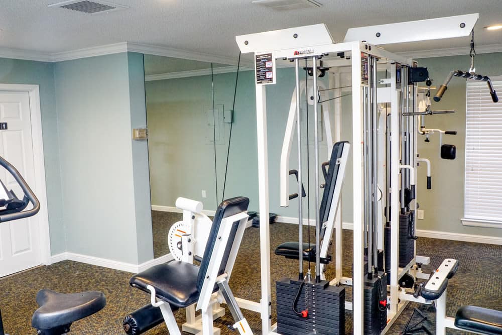 24-hour fitness center at The Abbey at Medical Center in San Antonio, Texas