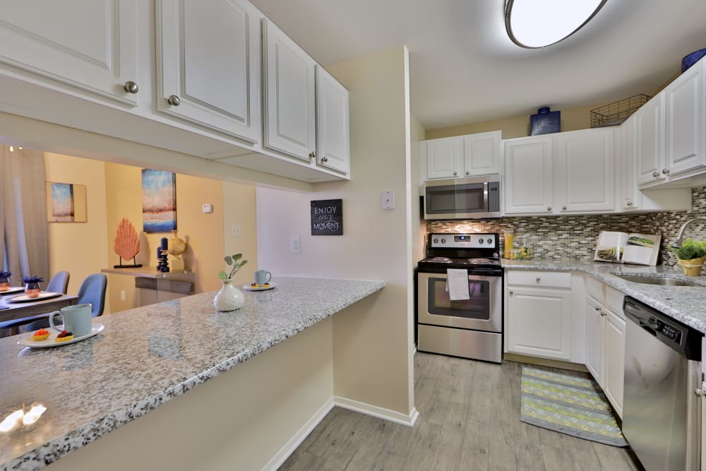 Silver Spring Station Apartment Homes offers a fully equipped kitchen in Baltimore, MD