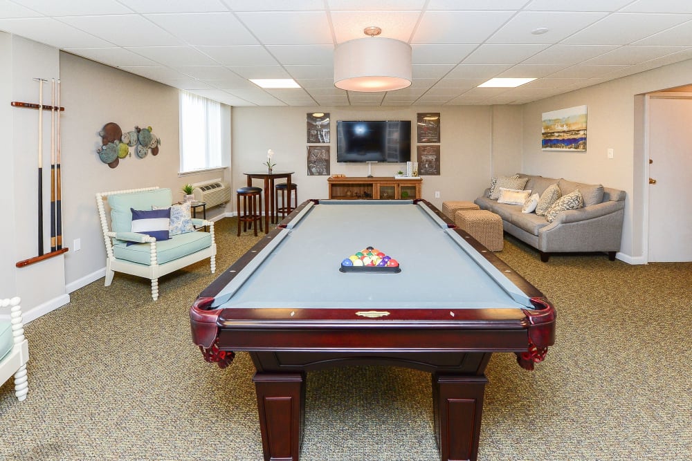 Recreation room at Place One Apartment Homes in Plymouth Meeting, Pennsylvania