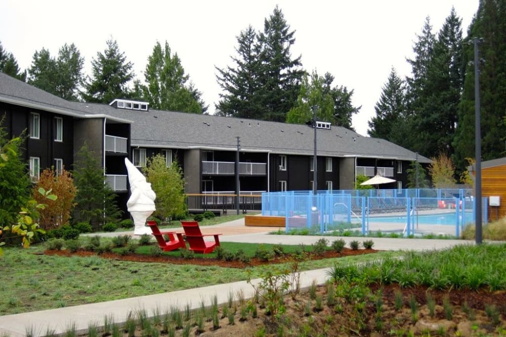 Gorgeous walkways at Cedar Hills Apartments in Portland, OR