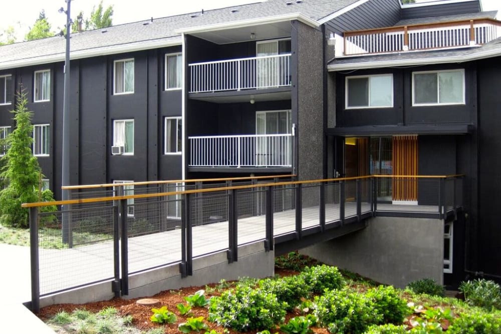 Exterior view of our apartments at Cedar Hills Apartments in Portland, OR
