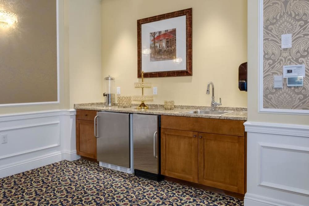 Beverage station at Grand Villa of Delray West in Florida
