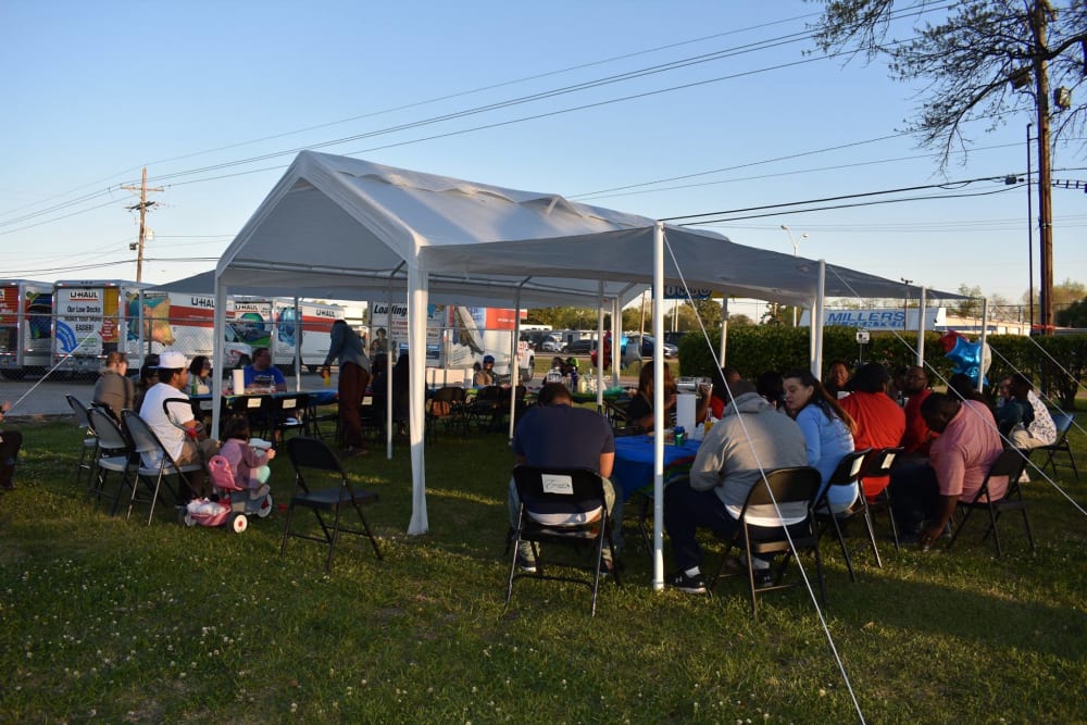 Resident event with a big tent at Avalon Apartment Homes in Baton Rouge, Louisiana