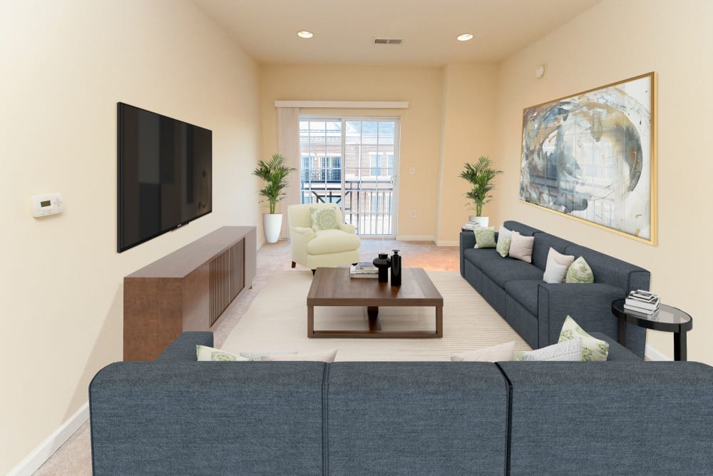 Large living room at Cranford Crossing Apartment Homes in Cranford, NJ