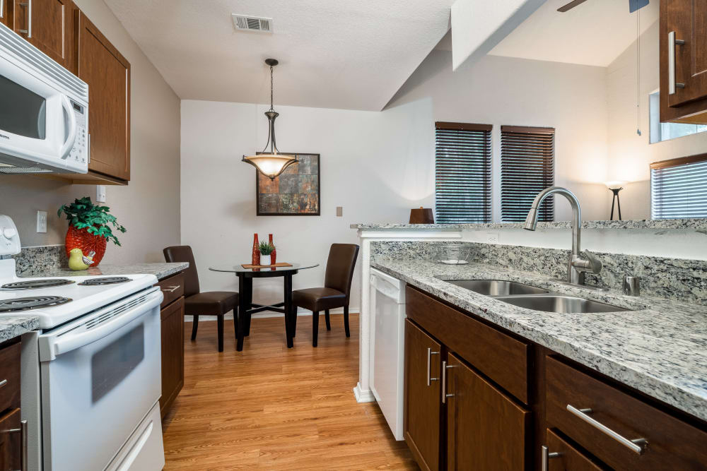 Modern kitchen at Lakeview at Parkside in Farmers Branch, Texas