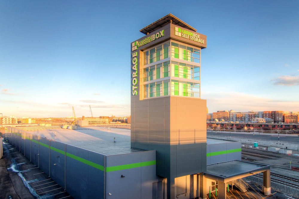 Exterior view of Greenbox Self Storage in Denver, Colorado