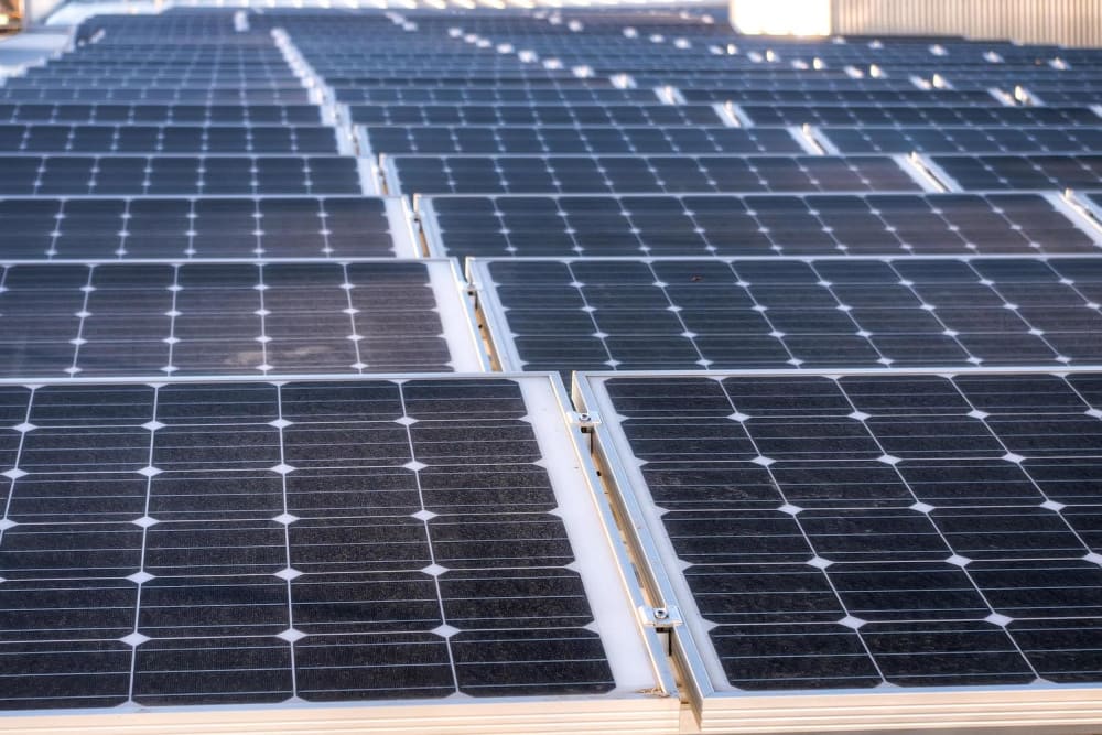Solar panels at Greenbox Self Storage in Denver, Colorado