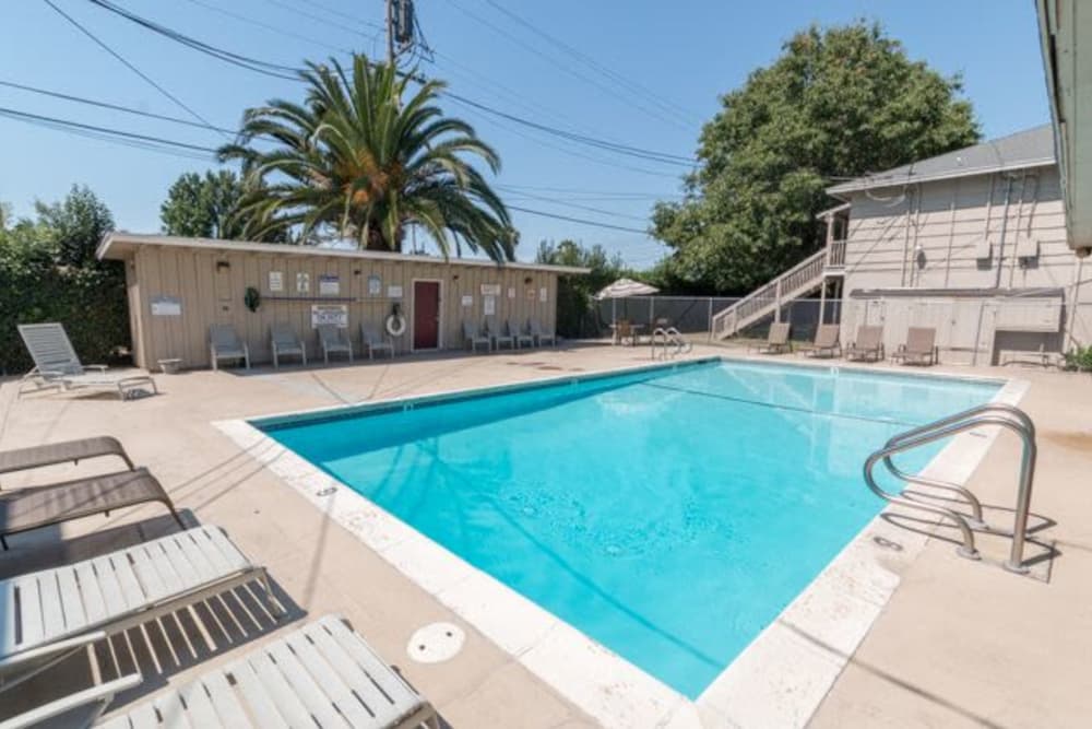 Swimming pool at Sunset Village in West Sacramento, California