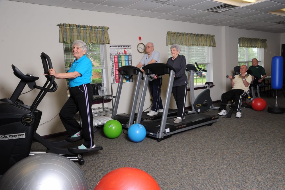 Fitness center at Arbour Square of Harleysville in Harleysville, Pennsylvania