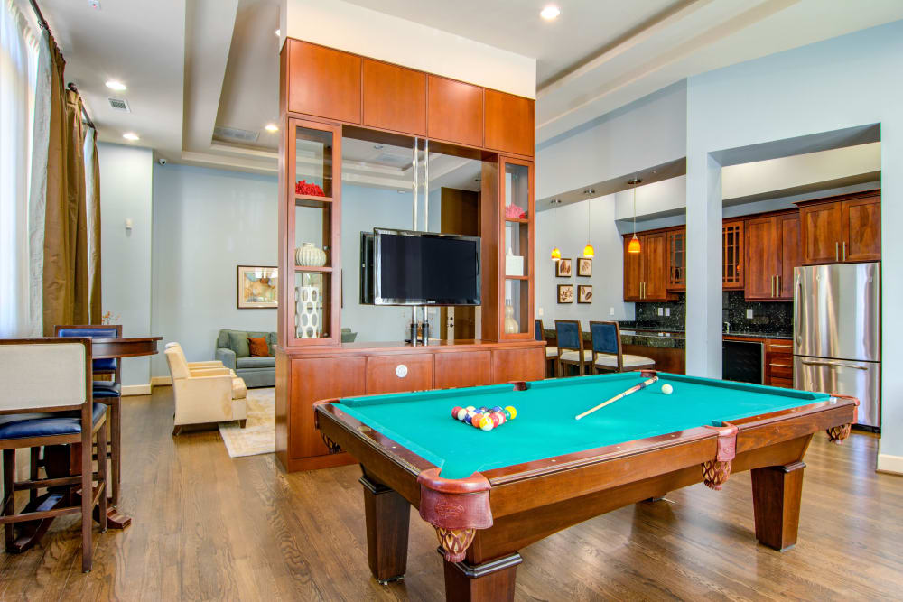 The Residences at Vinings Mountain offers a Clubhouse with a Pool Table in Atlanta, Georgia