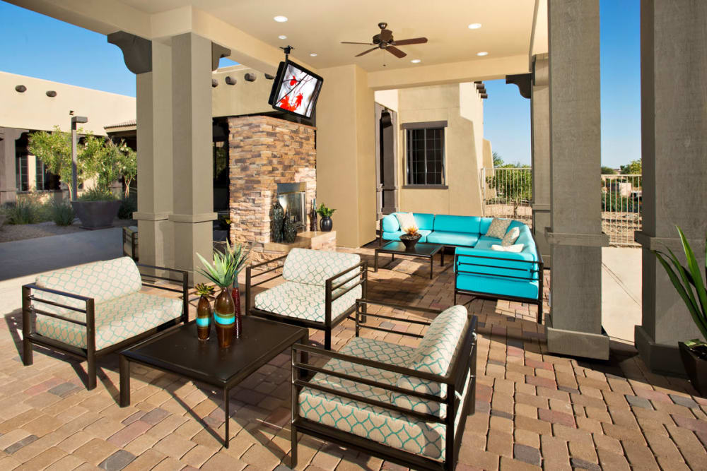 Patio area at the clubhouse at Las Colinas at Black Canyon in Phoenix, Arizona
