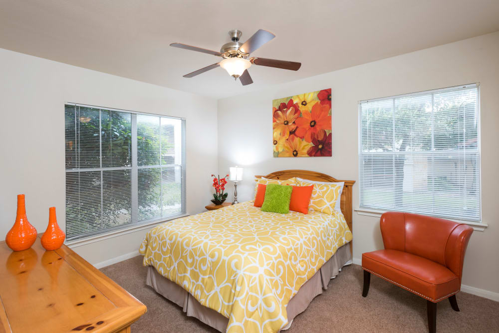 Bedroom with ceiling fan at Sedona Ranch