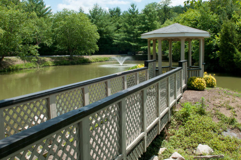 Pond and gazebo at Spring Meadow in Knoxville, Tennessee