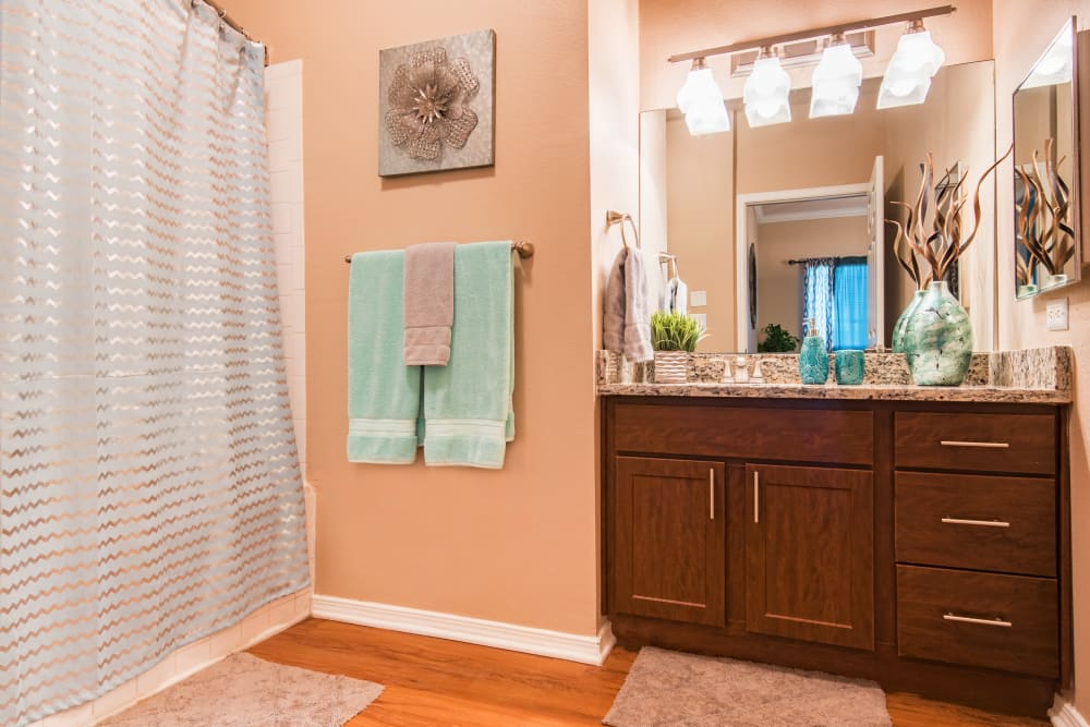 Bathroom with shower at Villas of Preston Creek