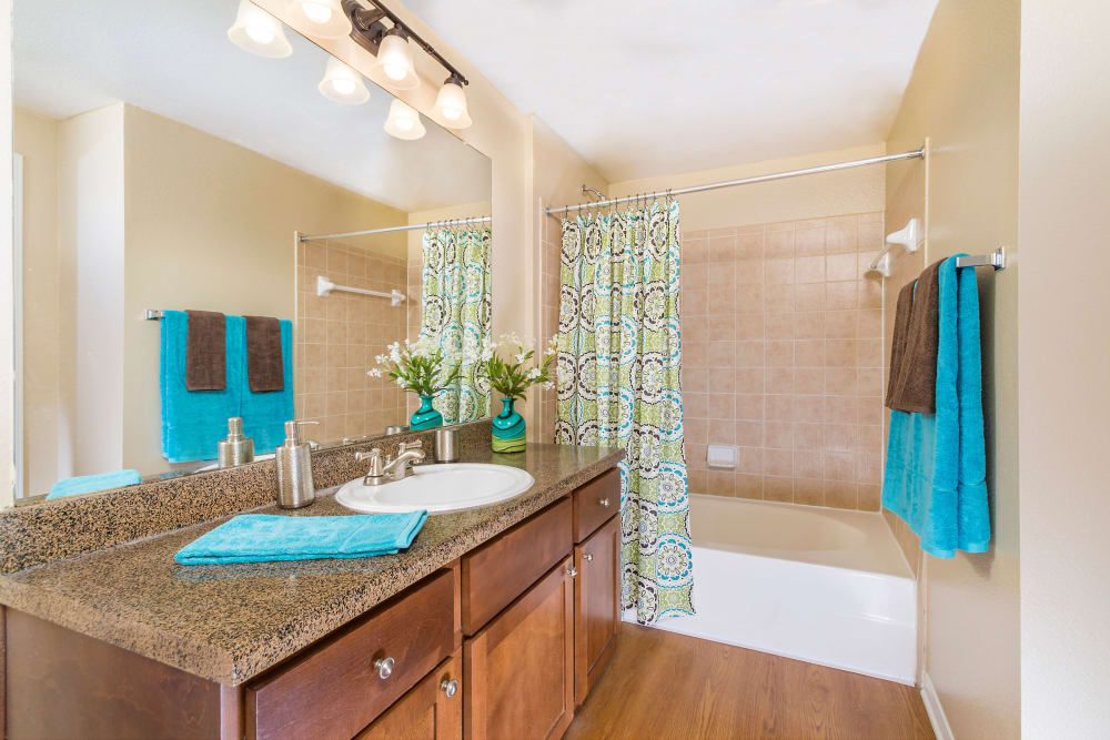Bathroom with shower at Villas at Medical Center