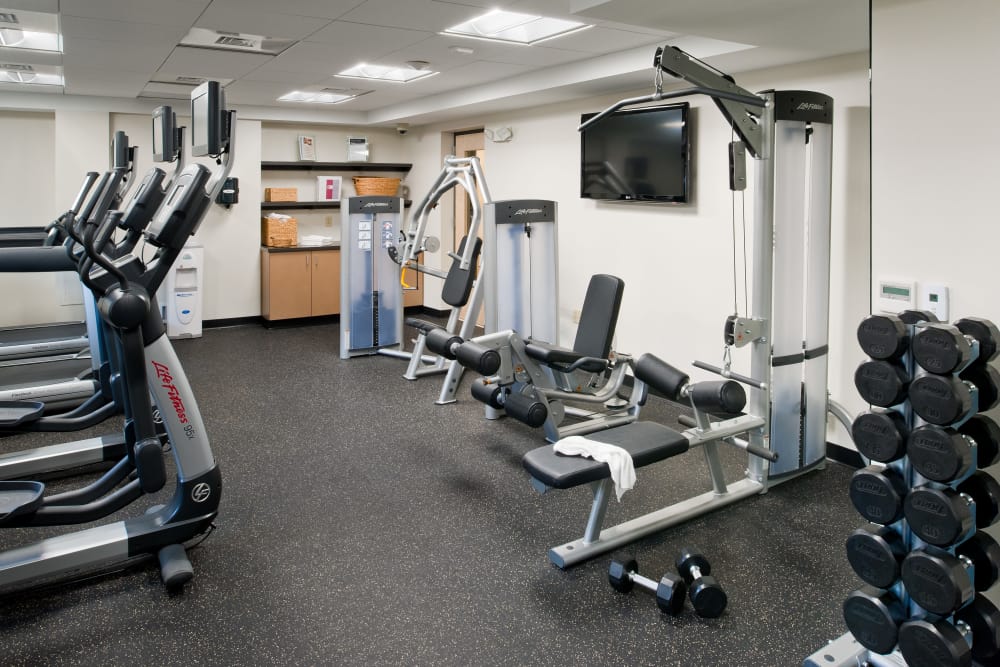 State-of-the-art fitness center at Camelot Court in Brighton, Massachusetts