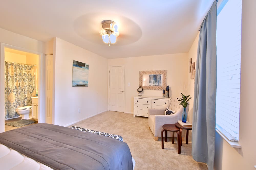 Lovely bedroom at Silver Spring Station Apartment Homes in Baltimore, MD