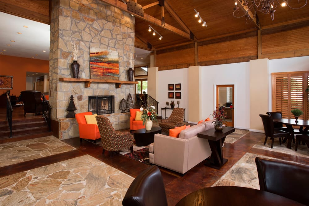 Beautiful living room at El Lago Apartments in McKinney, Texas