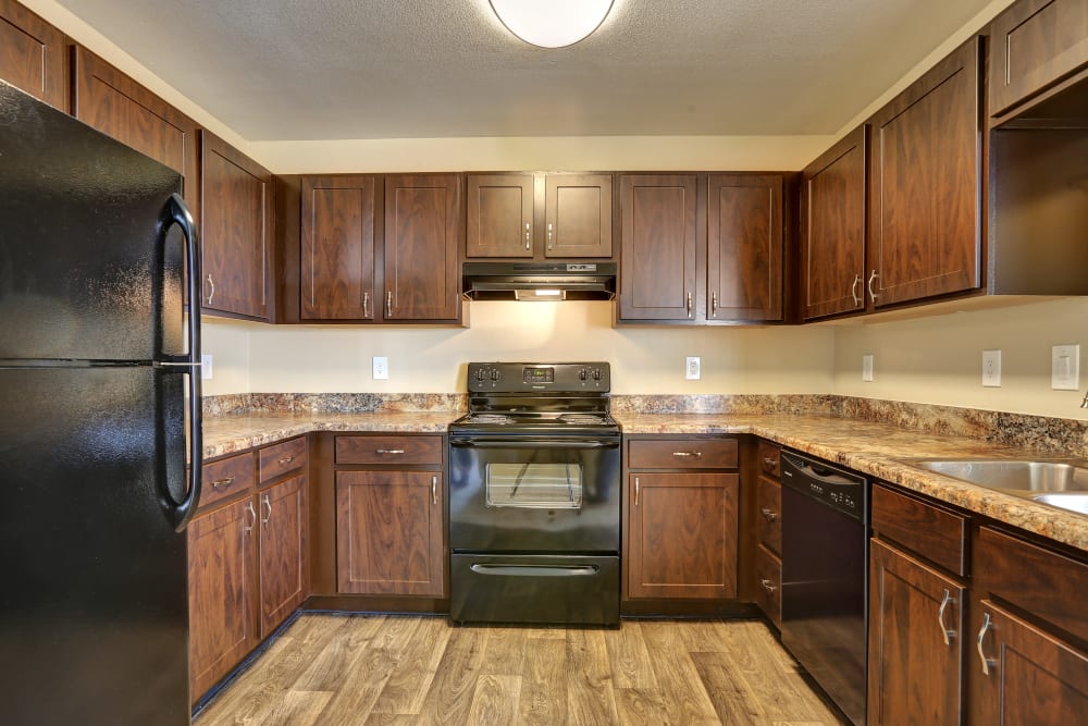 Kitchen at Belle Creek Apartments in Henderson, Colorado