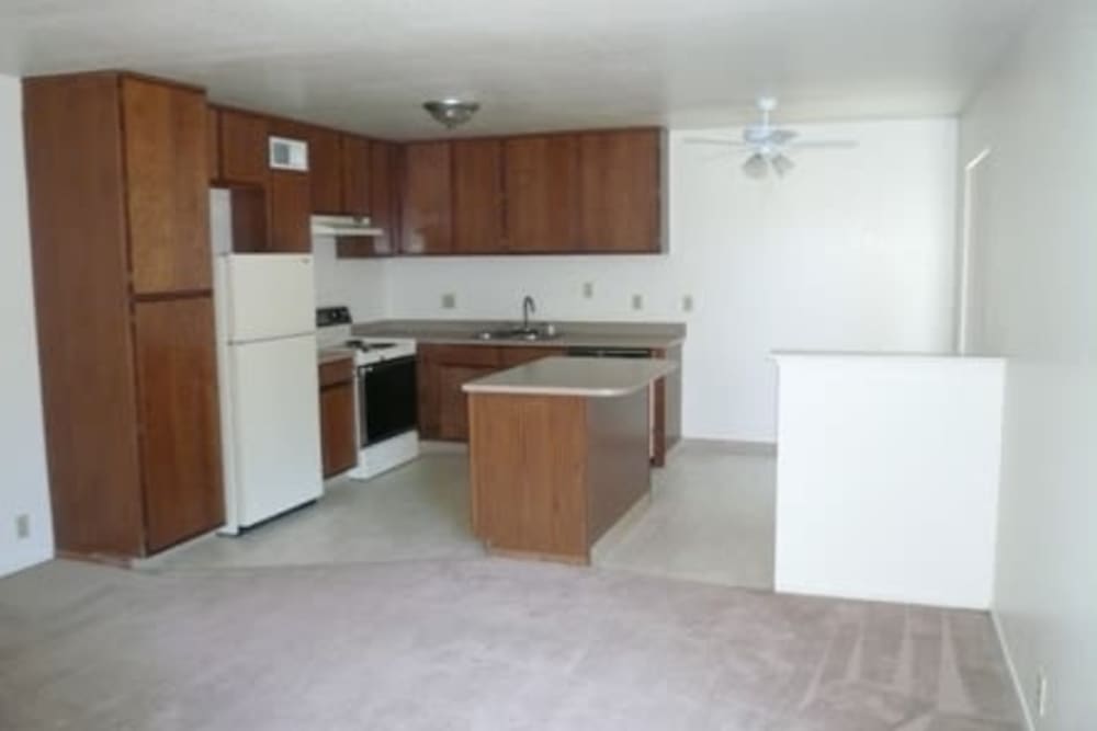 Cozy kitchen at Sutter Court Apartments in Carmichael, California