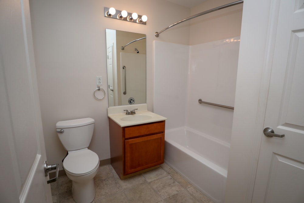 Our cozy Turtle Creek Apartments in Getzville, New York showcase a bathroom