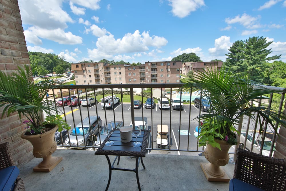 Balcony at The Willows Apartment Homes in Glen Burnie, Maryland
