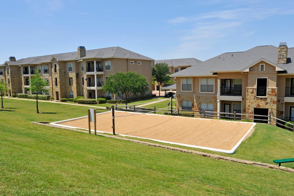 Sand volleyball court at El Lago apartments