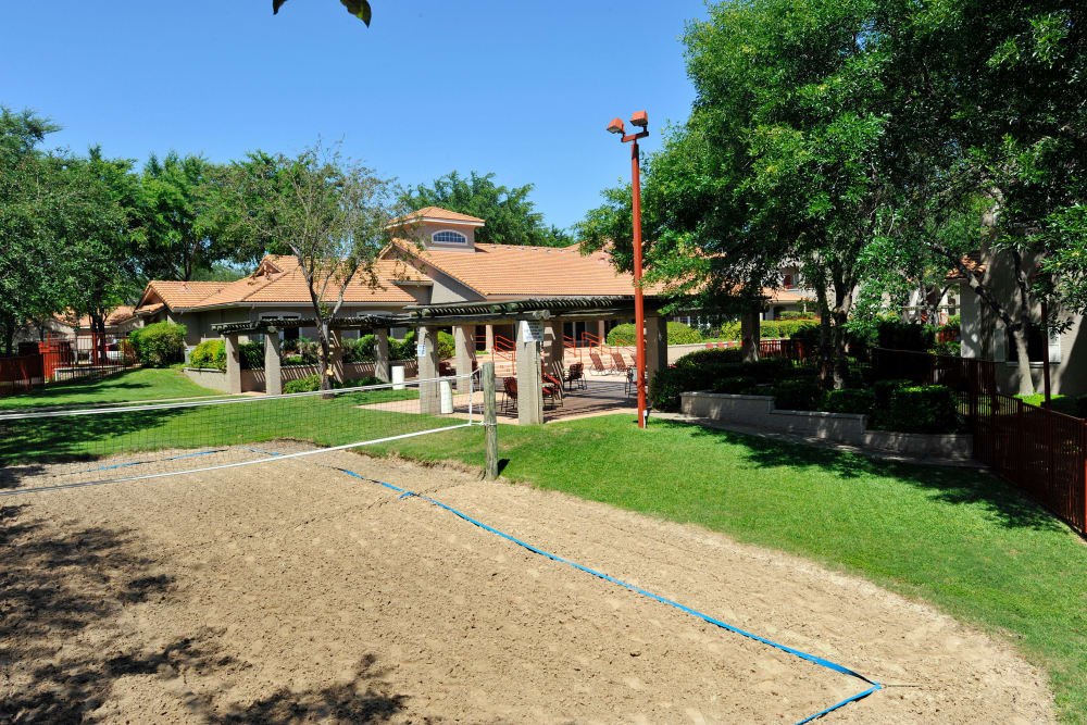 Volleyball court at Rancho Palisades in Dallas, Texas