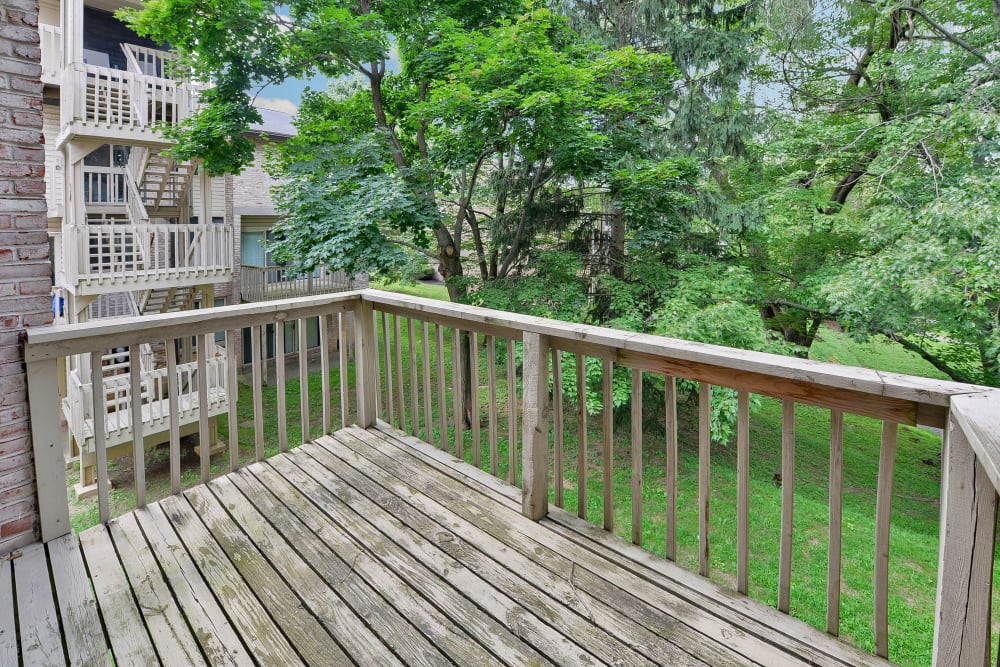 Private balcony at Briarwood Apartments & Townhomes in State College, Pennsylvania