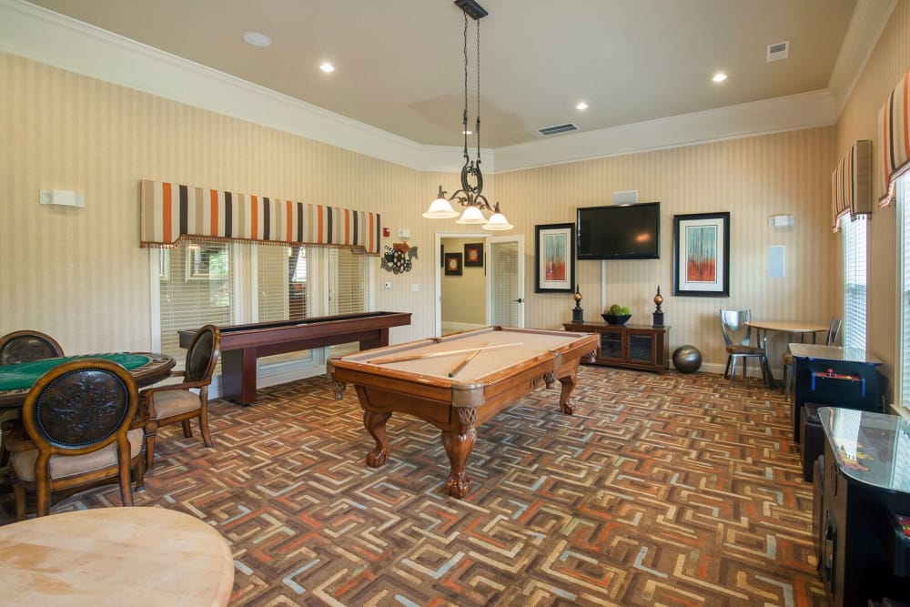 Game room for residents at Villas at Houston Levee East Apartments in Cordova, Tennessee