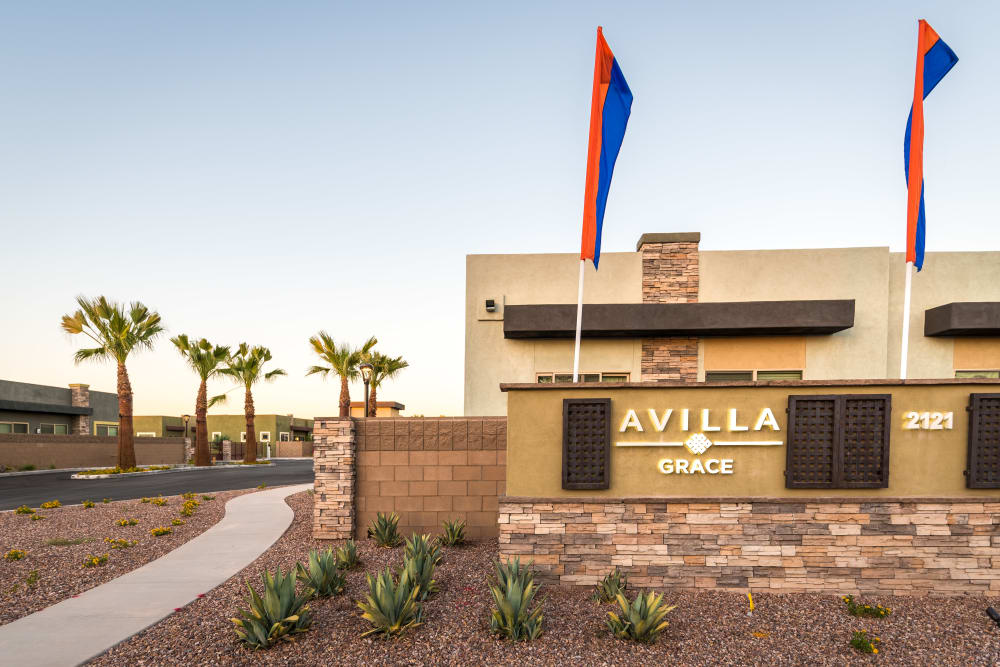 Entrance to Avilla Grace in Chandler, Arizona