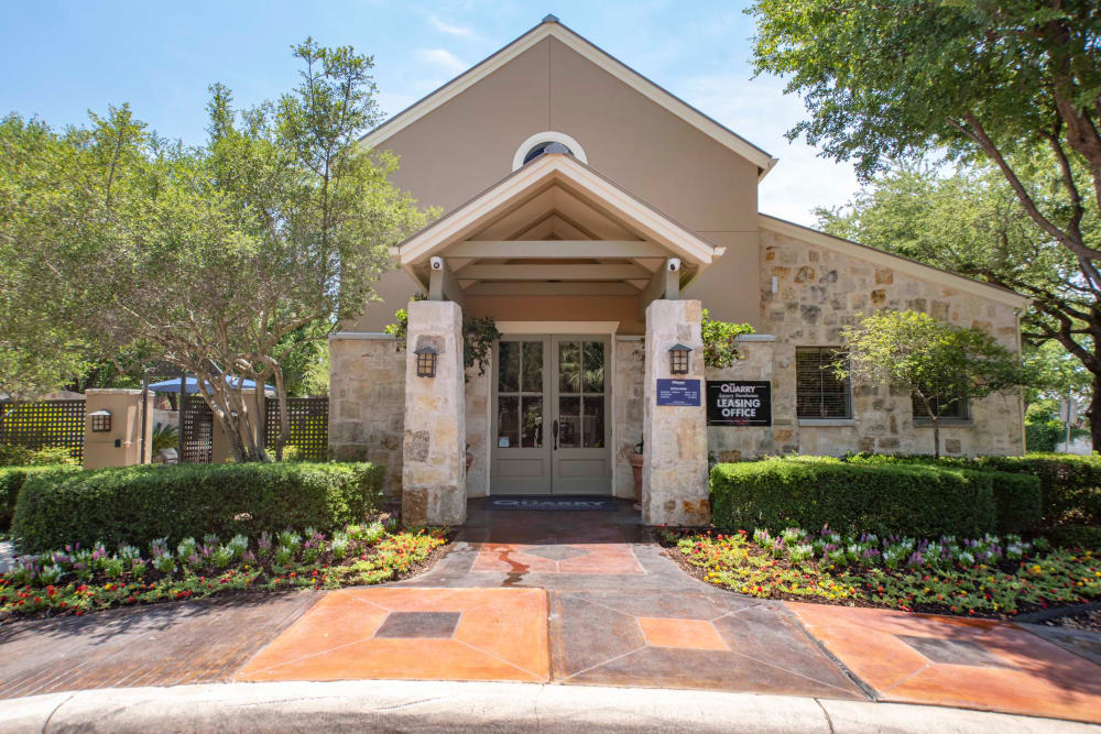 Exterior of the Rental Office The Quarry Townhomes in San Antonio, Texas