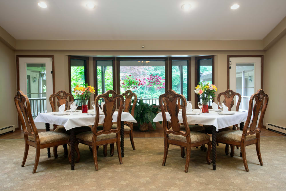 2 square Dining tables in a cafe at Lakeshore Woods in Fort Gratiot, Michigan